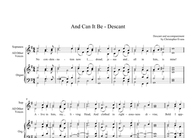And Can It Be Descant for Choir & Organ/Keyboard