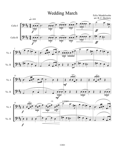 Wedding March (Cello Duet) (arr. B. C. Dockery)