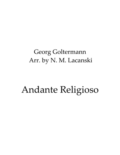 Andante Religioso (arr. Nick Lacanski)