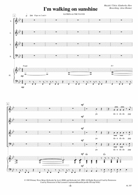 Walking On Sunshine (arr. Jetse Bremer)