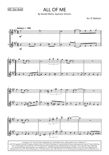 All Of Me (arr. Douglas Wattson)