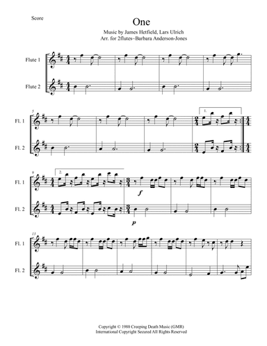 One (arr. Barbara Anderson-Jones)