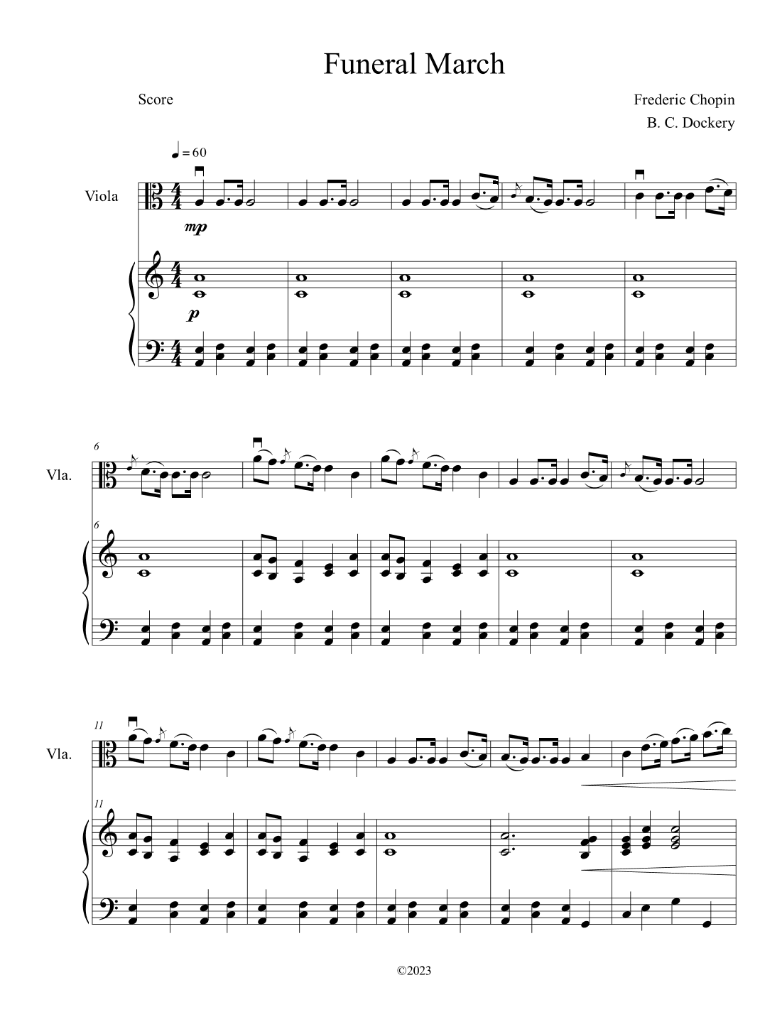 Funeral March (Viola Solo with Piano Accompaniment) (arr. B. C. Dockery)