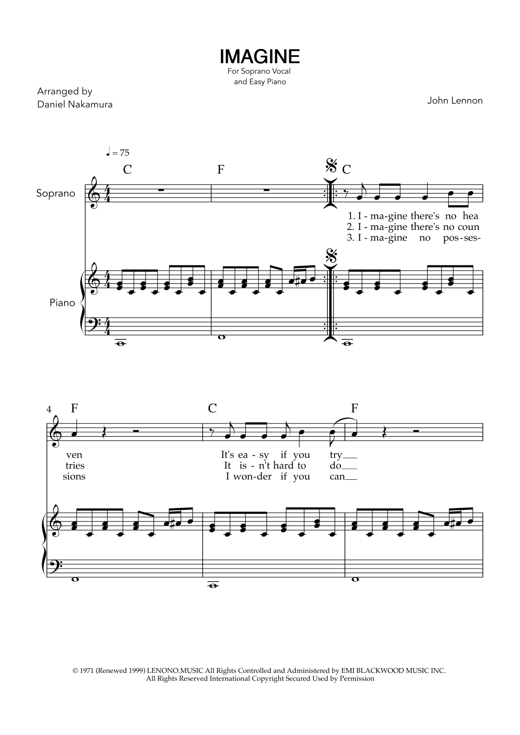Imagine (arr. Daniel Nakamura)