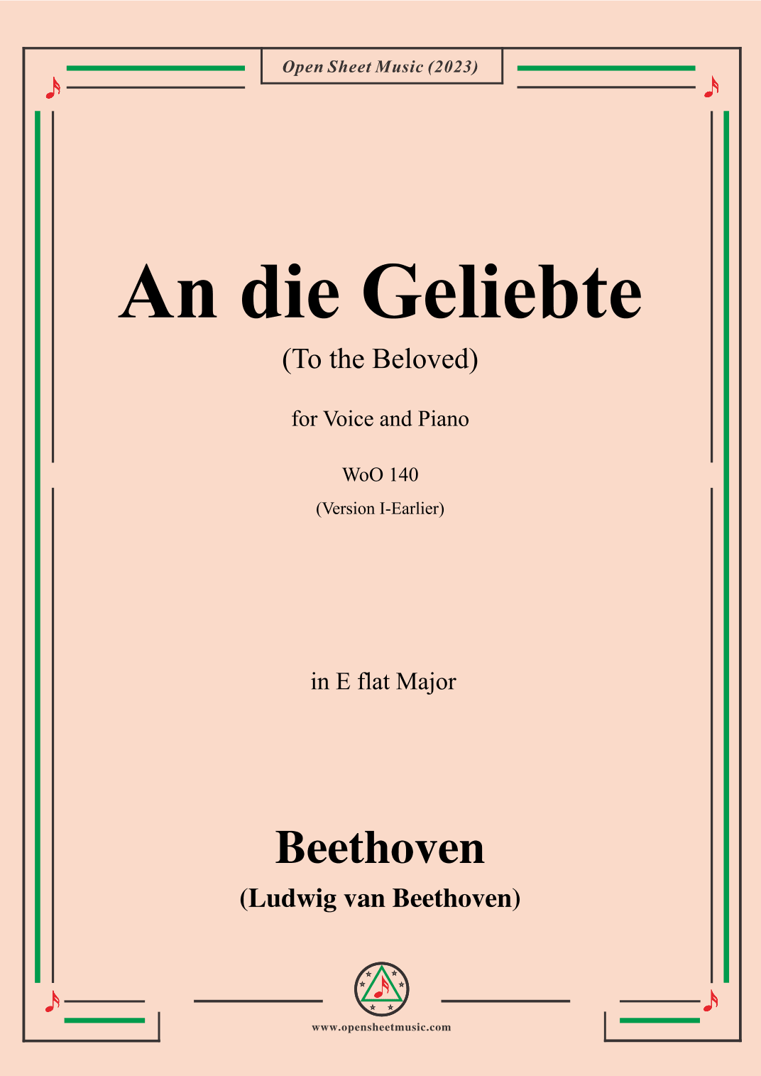 Beethoven-An die Geliebte(To the Beloved),in E flat Major (arr. OSM Press)