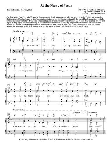 At the Name of Jesus (arr. Lyndell Leatherman)