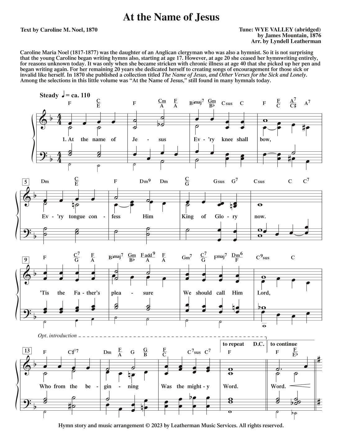 At the Name of Jesus (arr. Lyndell Leatherman)