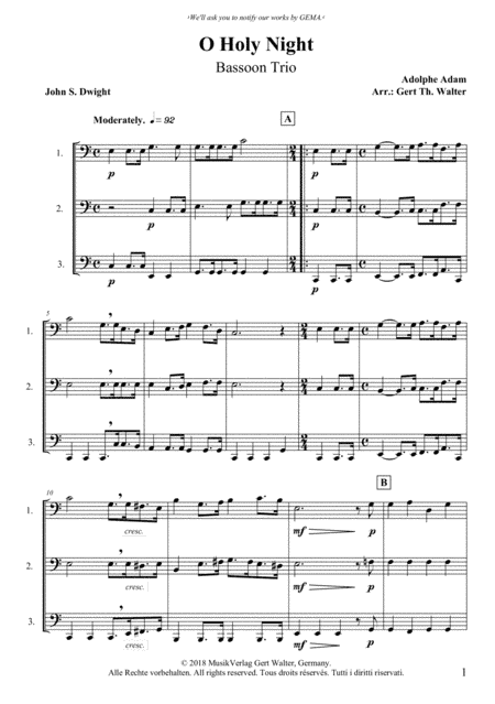 O Holy Night (arr. Gert Th. Walter)