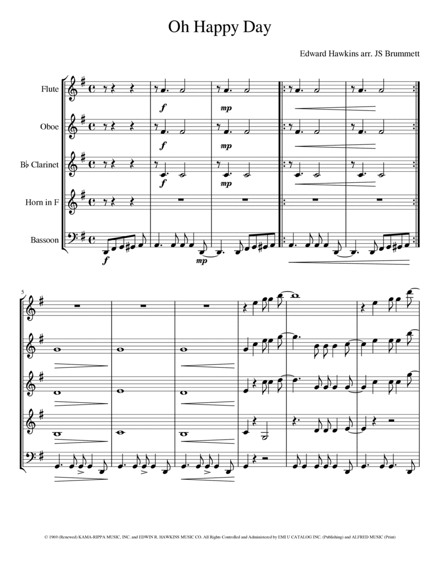 Oh Happy Day (arr. Jennifer Brummett)