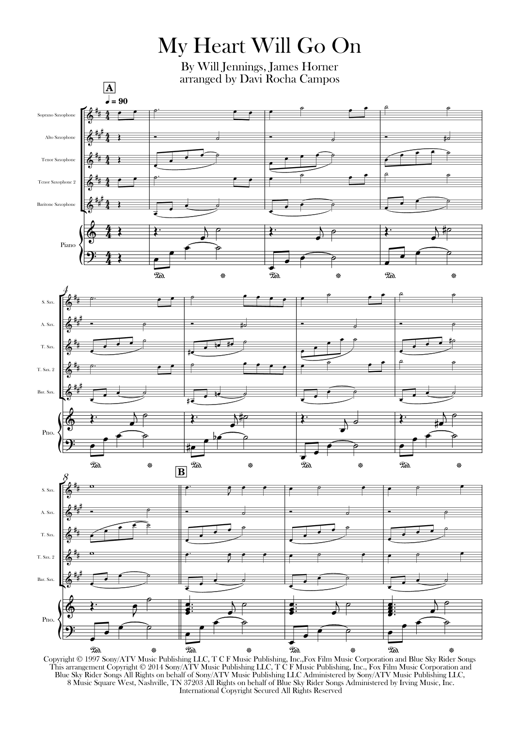 My Heart Will Go On (love Theme From 'titanic') (arr. Davi Rocha Campos)