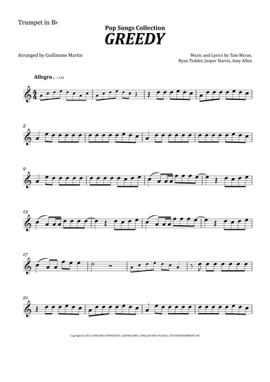 Greedy (arr. Guillaume Martin)