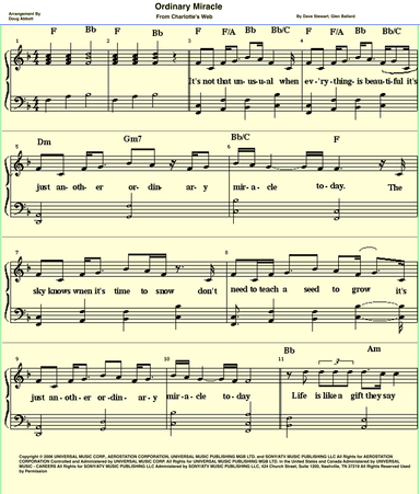 Ordinary Miracle (arr. Doug Abbott)