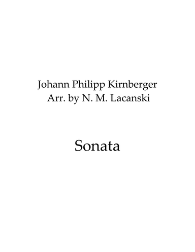 Sonata (arr. Nick Lacanski)