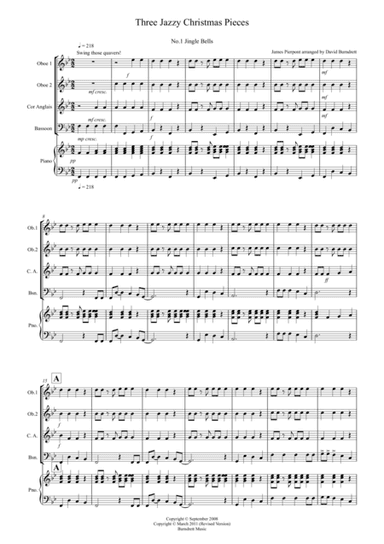 3 Jazzy Christmas Pieces for Double Reed Quartet (arr. David Burndrett)
