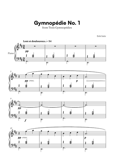Gymnopédie No. 1 (arr. Cadenza Editions)