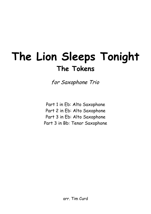 The Lion Sleeps Tonight (arr. Tim Curd)