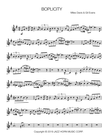 Boplicity (be Bop Lives) (arr. Anderson Quevedo)