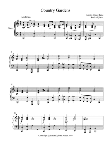 Country Gardens (piano part only) (arr. Sandra Zylstra)
