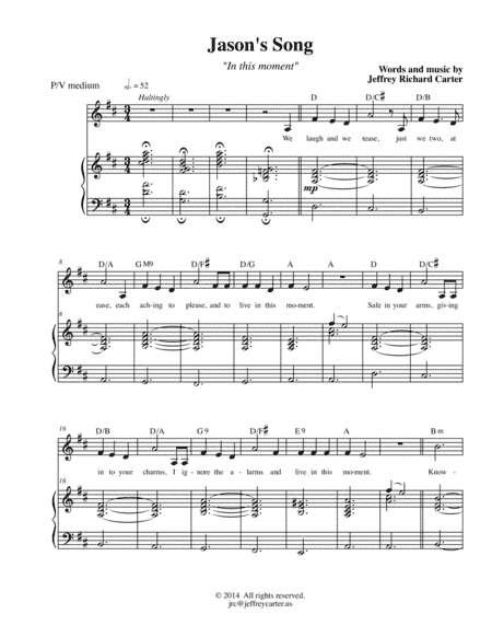 Jason's Song (medium voice)