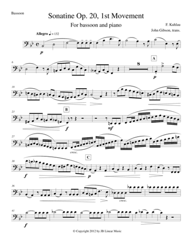 Sonatine by Kuhlau for Bassoon and Piano (arr. John Gibson)