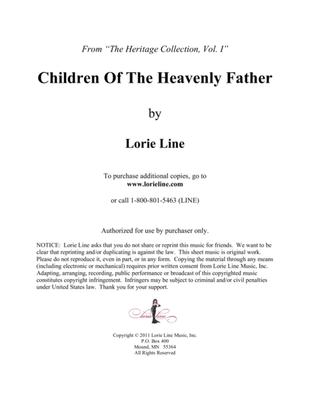 Children Of The Heavenly Father (arr. Lorie Line)