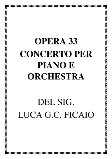 CONCERTO PER PIANO E ORCHESTRA
