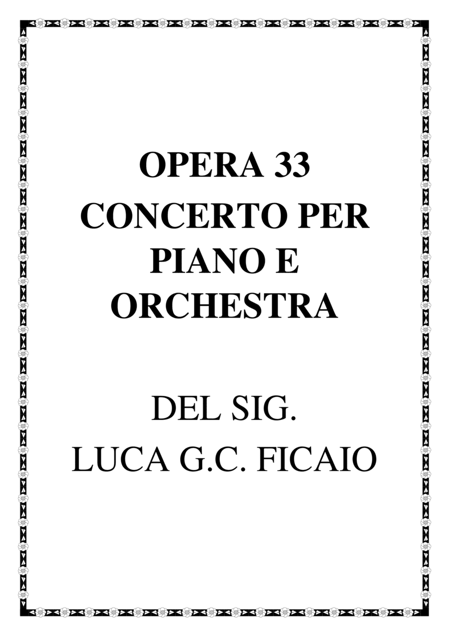 CONCERTO PER PIANO E ORCHESTRA