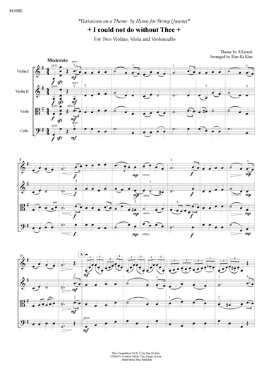 I could not do without Thee(S.Quartet) (arr. Han-Ki Kim)