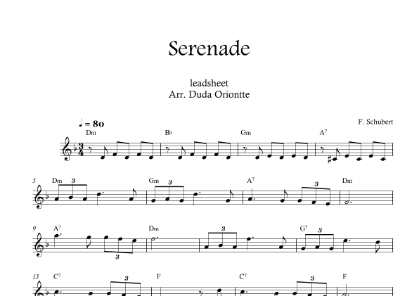 Serenade (leadsheet SIMPLIFIED) Schubert (arr. Duda Oriontte)