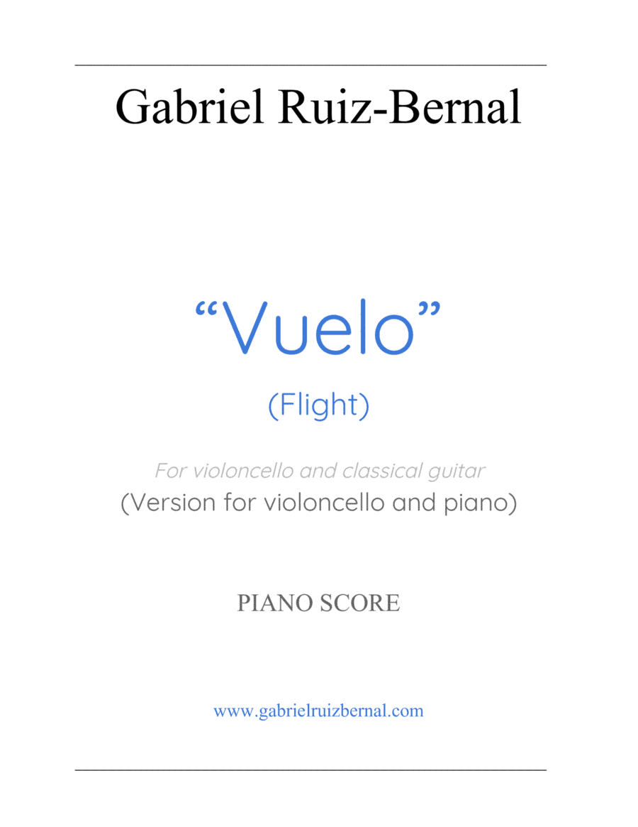 VUELO (Flight) for violoncello and piano
