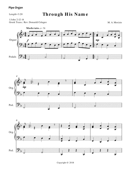 THROUGH HIS NAME - Pipe Organ