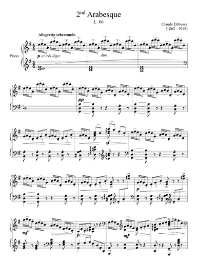 2nd Arabesque L. 66 (arr. Zachary Corbett)