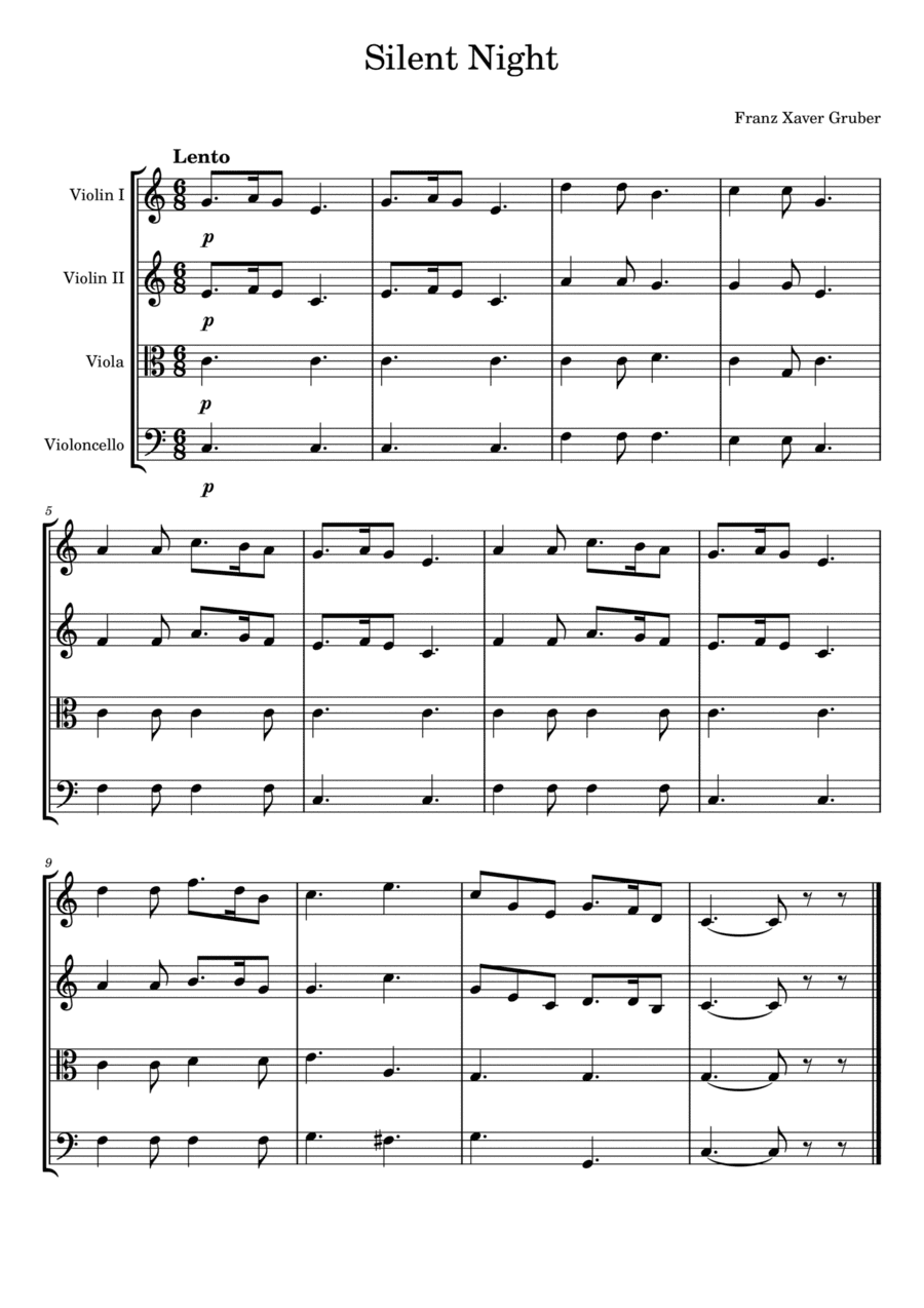 Silent Night for String Quartet (arr. Kaled Dabboussi)