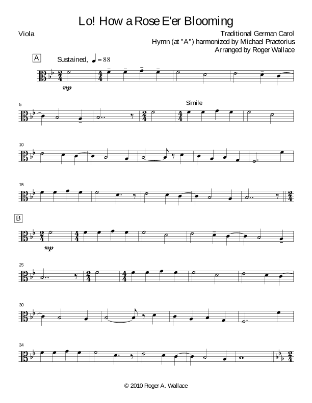 Lo! How a Rose E'er Blooming (arr. Roger Wallace)