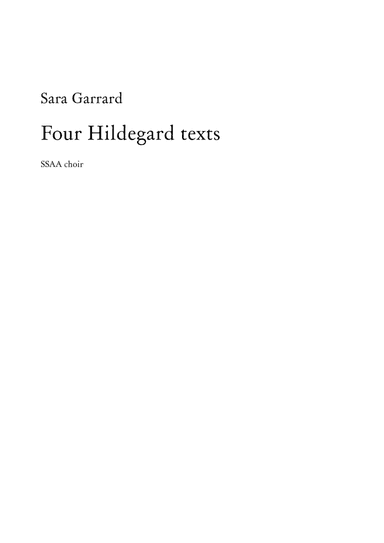 Four Hildegard Texts (SSAA)