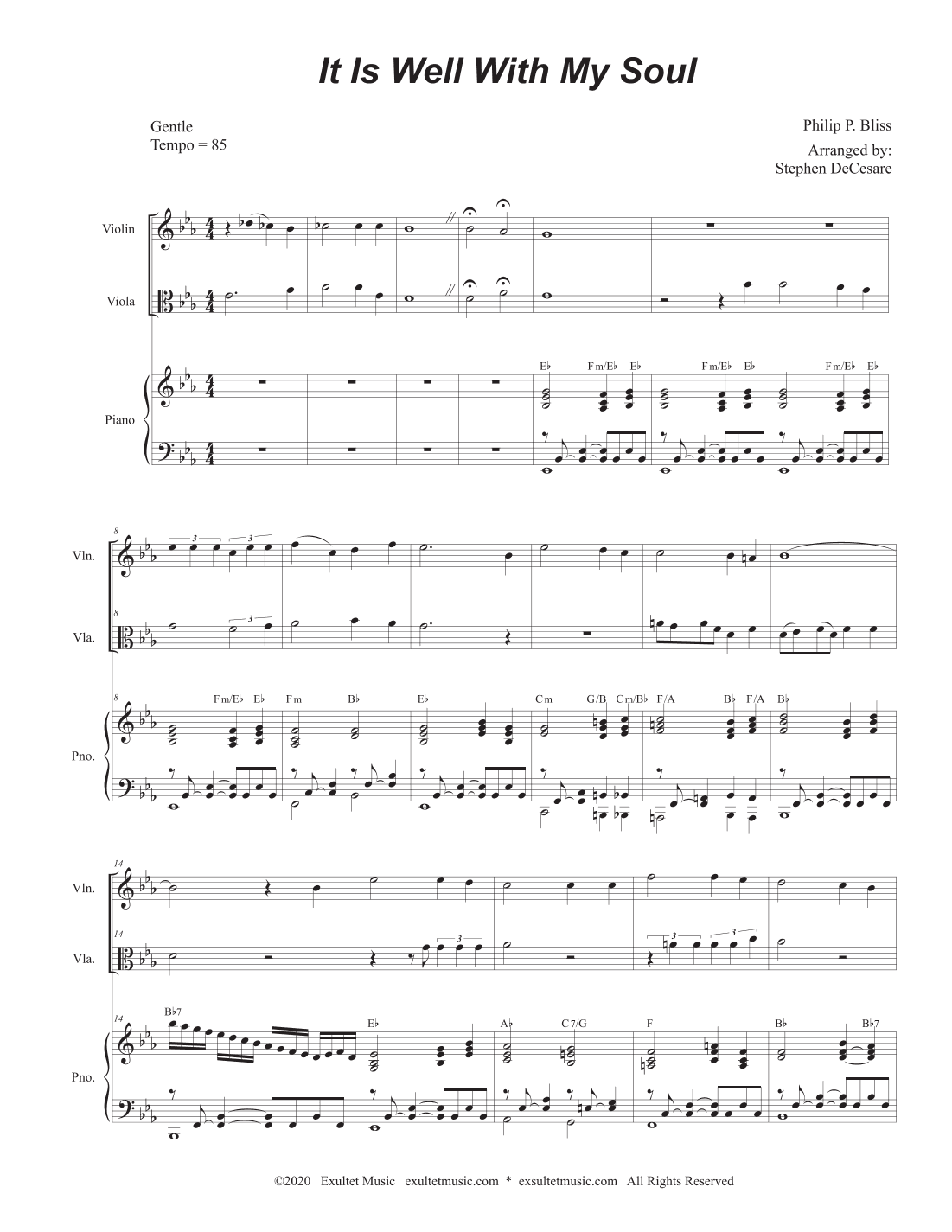 It Is Well With My Soul (Duet for Violin and Viola) (arr. Stephen DeCesare)