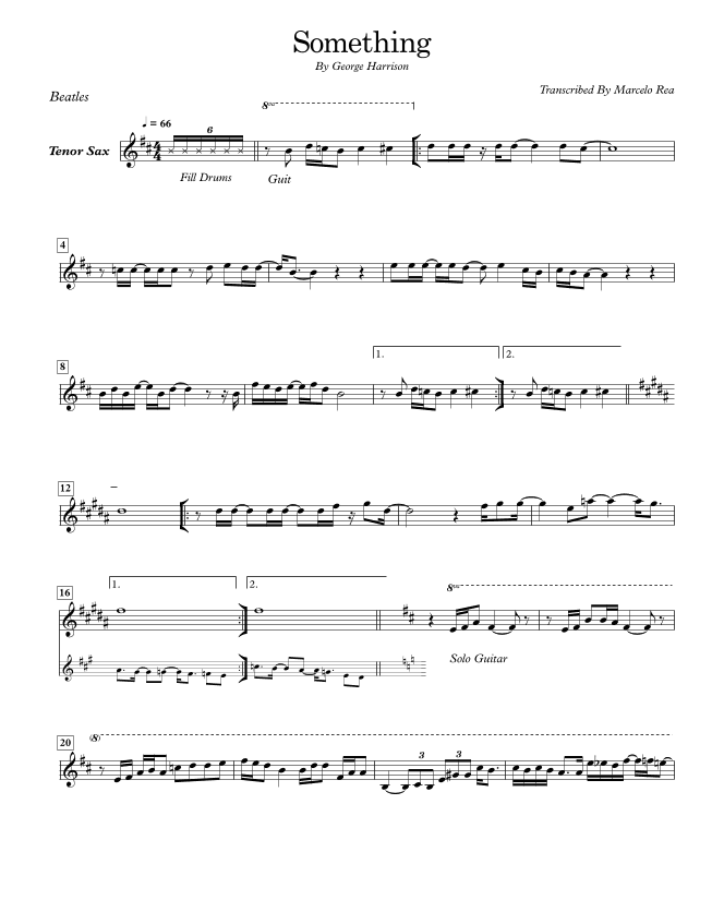 Something (arr. Arranje By Marcelo Rea)