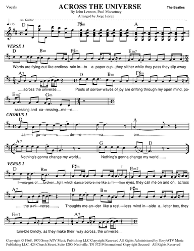 Across The Universe (arr. Jorge Juárez)
