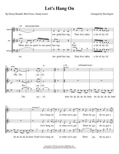 Let's Hang On (arr. Dan Signor)
