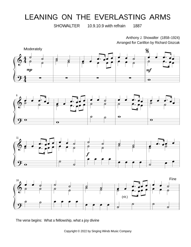 Leaning on the Everlasting Arms (SHOWALTER) (arr. Richard Giszczak)