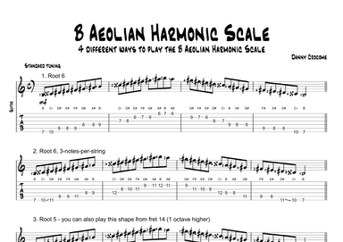 B Aeolian Harmonic Scale (4 Ways to Play)