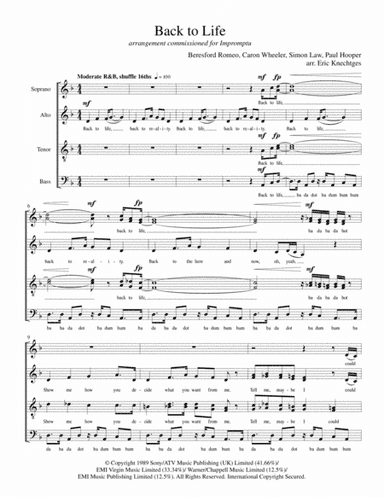 Back To Life (however Do You Want Me) (arr. Eric Knechtges)
