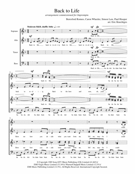Back To Life (however Do You Want Me) (arr. Eric Knechtges)