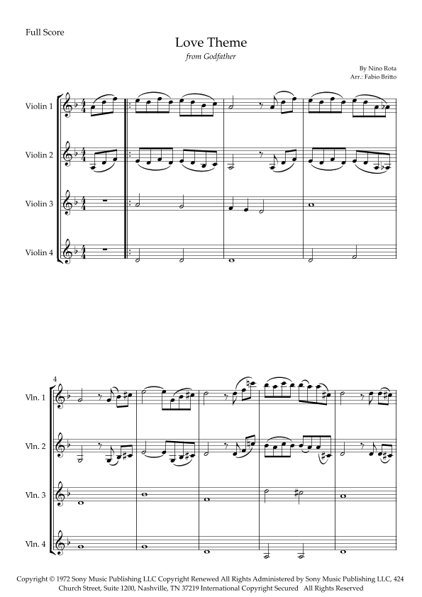 The Godfather (love Theme) (arr. Fabio Britto)