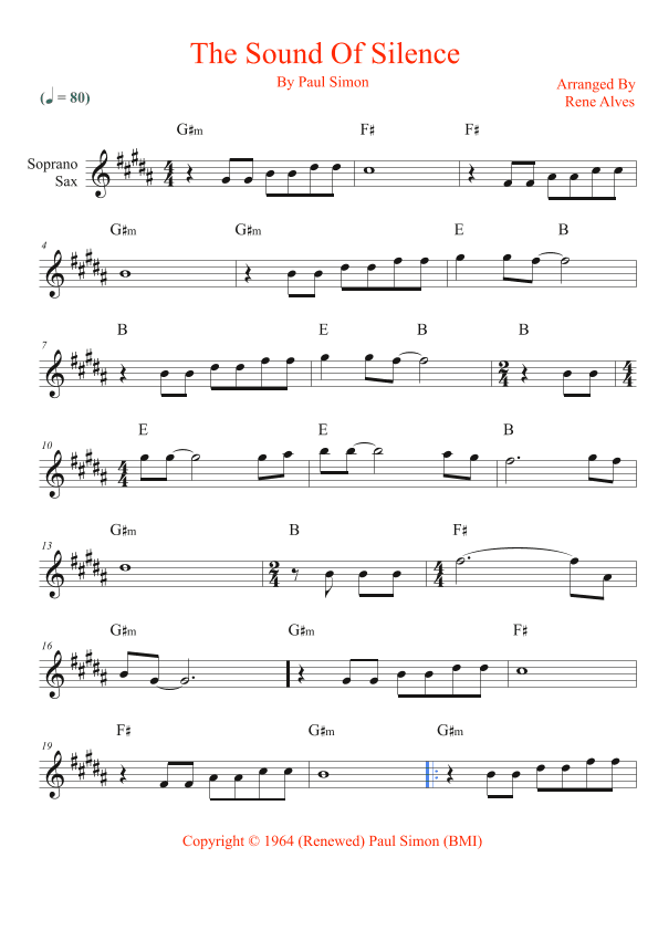 The Sound Of Silence (arr. Rene Alves)