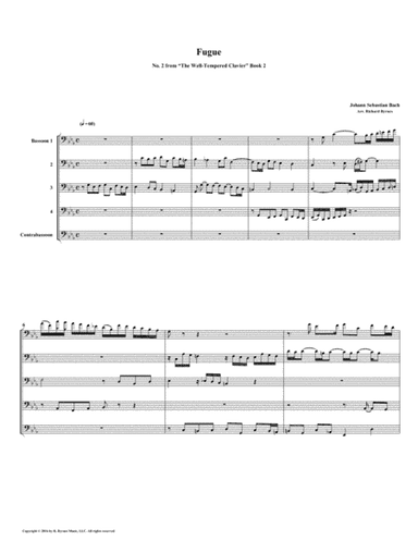 Fugue 02 from Well-Tempered Clavier, Book 2 (Bassoon Quintet) (arr. Richard Byrnes)