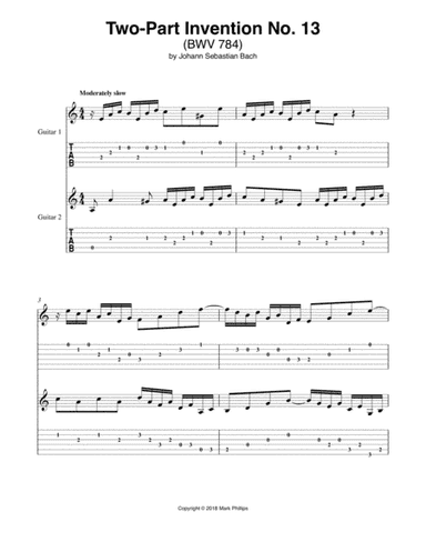 Two-Part Invention No. 13 (arr. Mark Phillips)