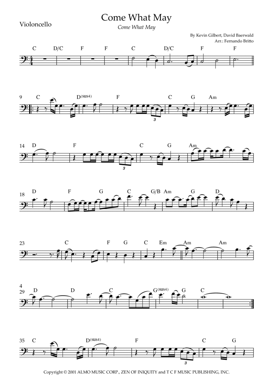 Come What May (arr. Fernando Britto)