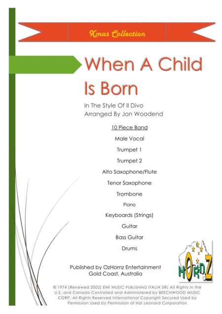 When A Child Is Born (arr. Jon Woodend)