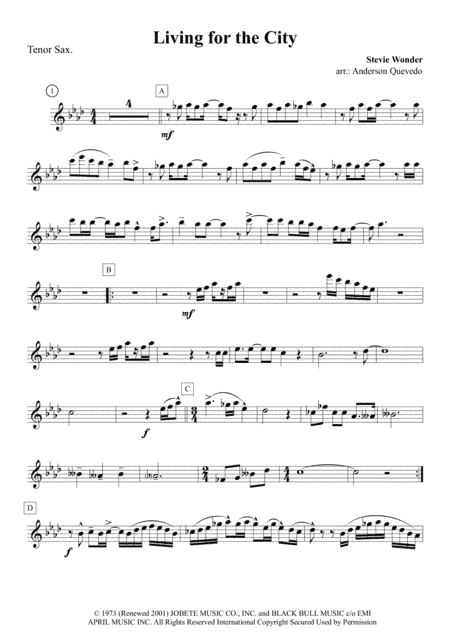 Living For The City (arr. Anderson Quevedo)